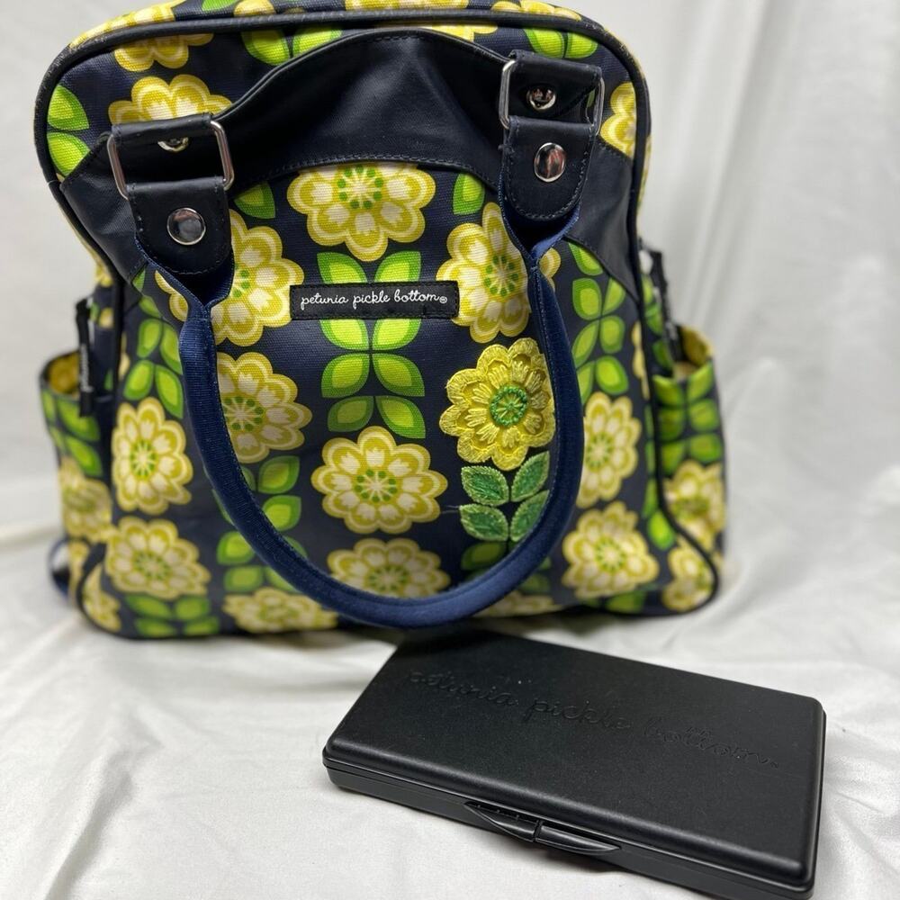 Petunia Pickle Bottom diaper bag in yellow/ green bag/backpack  Sashay Satchel